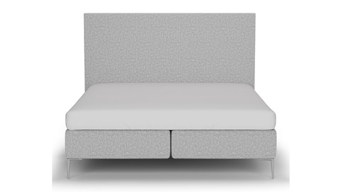 Boxspring Emerald vlak met Silver Pocket Deluxe Foam matras, light grey