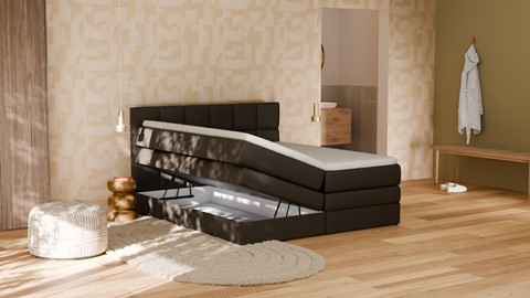 Opbergboxspring Jade - Matte leather, onyx