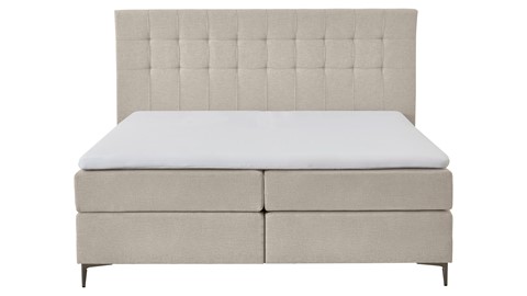 Boxspring Jade vlak met gestoffeerd matras, khaki