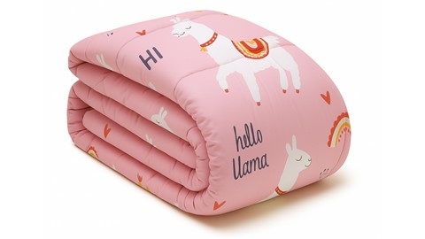 Happybed Lizzy Lama alle seizoenen dekbed synthetisch.
