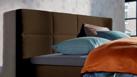 Boxspring Attraktiv Trendik vlak met gestoffeerd matras, cappuccino