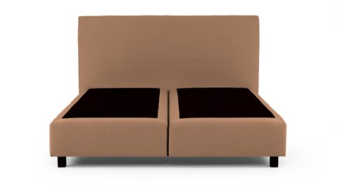 Boxspring Autentik vlak zonder matras, caramel