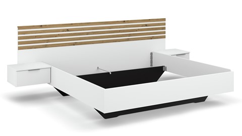 Bed Alva met nachtkastjes, alpine wit/artisan