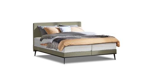 Boxspring Viggo vlak met Silver Pocket Deluxe Foam matras, adore groen