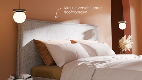 Opbergbed Morgan - Linen touch, light grey