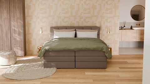 Opbergboxspring Jade - Matte leather, taupe