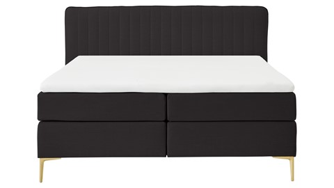 Boxspring Ruby vlak met gestoffeerd matras, charcoal