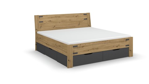 Bed Birmingham met 4 laden, bruin