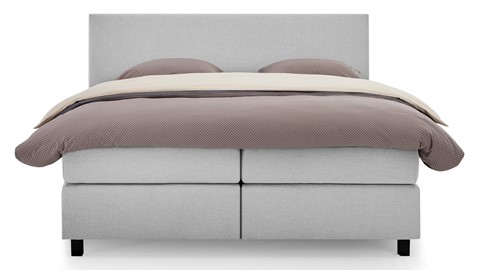 Boxspring Autentik Tunn vlak met gestoffeerd matras, light grey