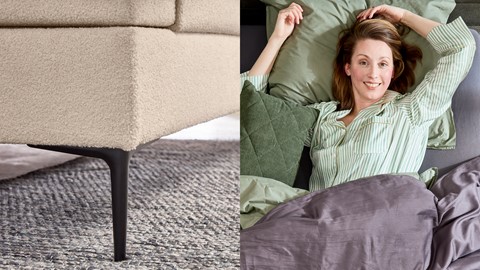 een vrouw die in bed ligt en een vrouw die in bed ligt