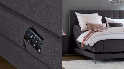 een bed met een afstandsbediening