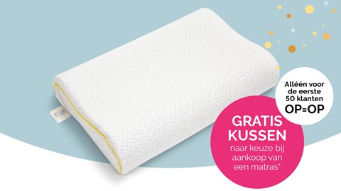 een wit kussen met gele bies