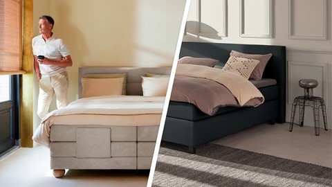 een collage van een bed