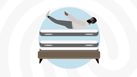 Een man liggend op een bed