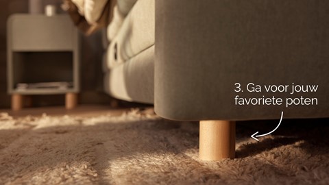 Een close-up van een bankpoot