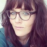 Een vrouw met een bril en een pony
